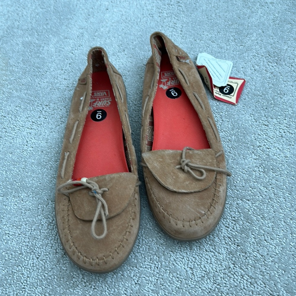 Brand new tan suede Vans